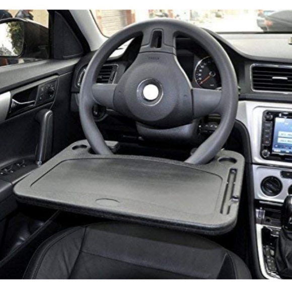 Trading car Eating/Laptop Steering Wheel Desk (Black, 16.5"x11") - Picture 7 of 9